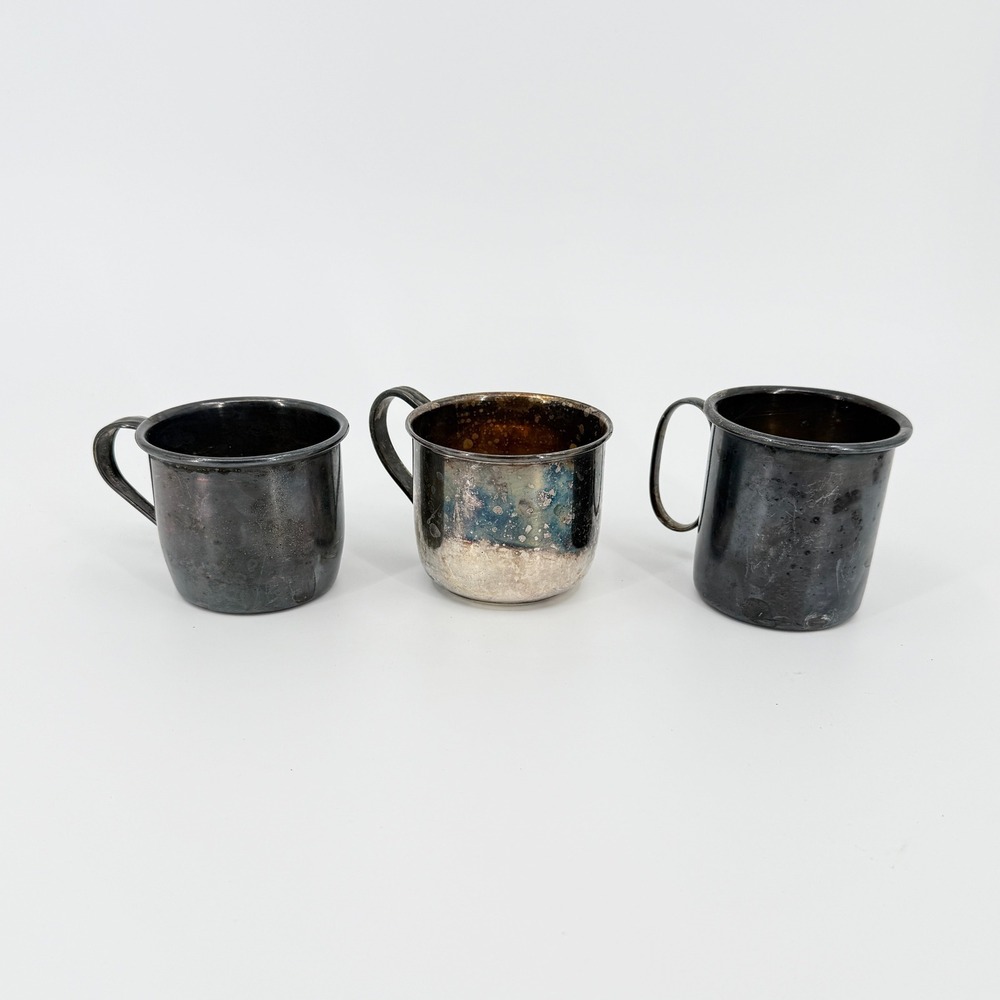 Vintage 1847 Rogers Bros Marlboro Canadian Silver Co Silverplate Cup Lot of 3